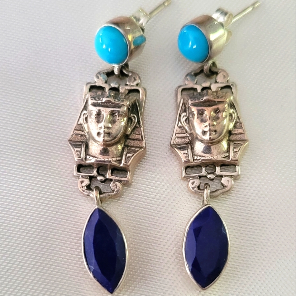 Nicky Butler Vintage Pharoah Egyptian style post earrings